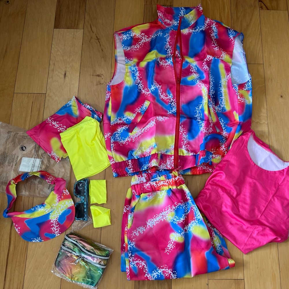 NEW Retro Ken / 80’s Men’s Workout 8 piece Costume size L - Picture 3 of 12